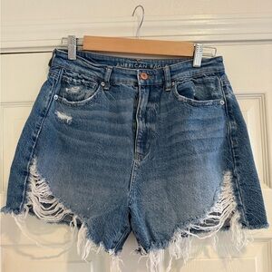 American Eagle Outfitters Frayed Blue Jean Shorts
